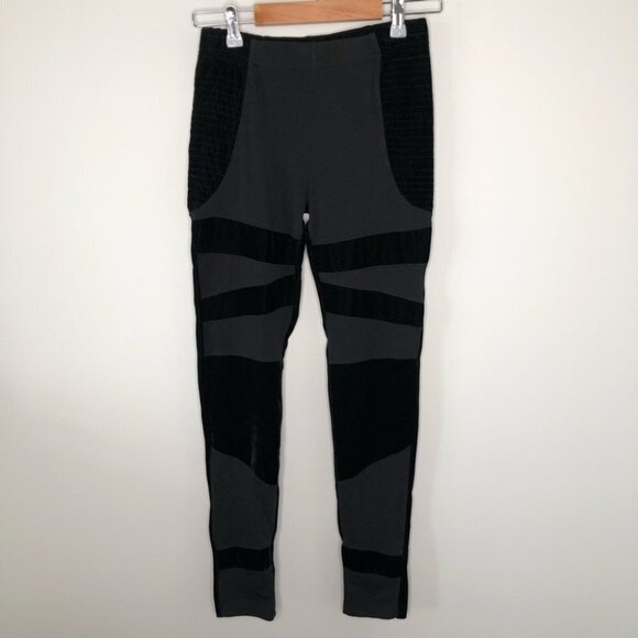 Mink‎ PINK Black  Velour Banded Leggings Size Medium - Picture 2 of 7